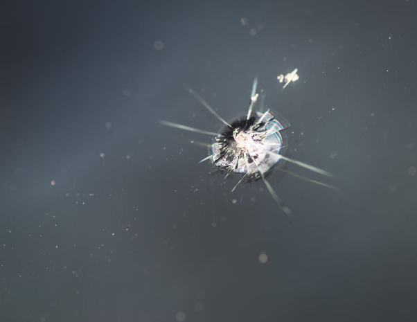 Large range glass damage