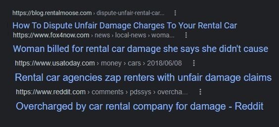 headlines for car rental damage