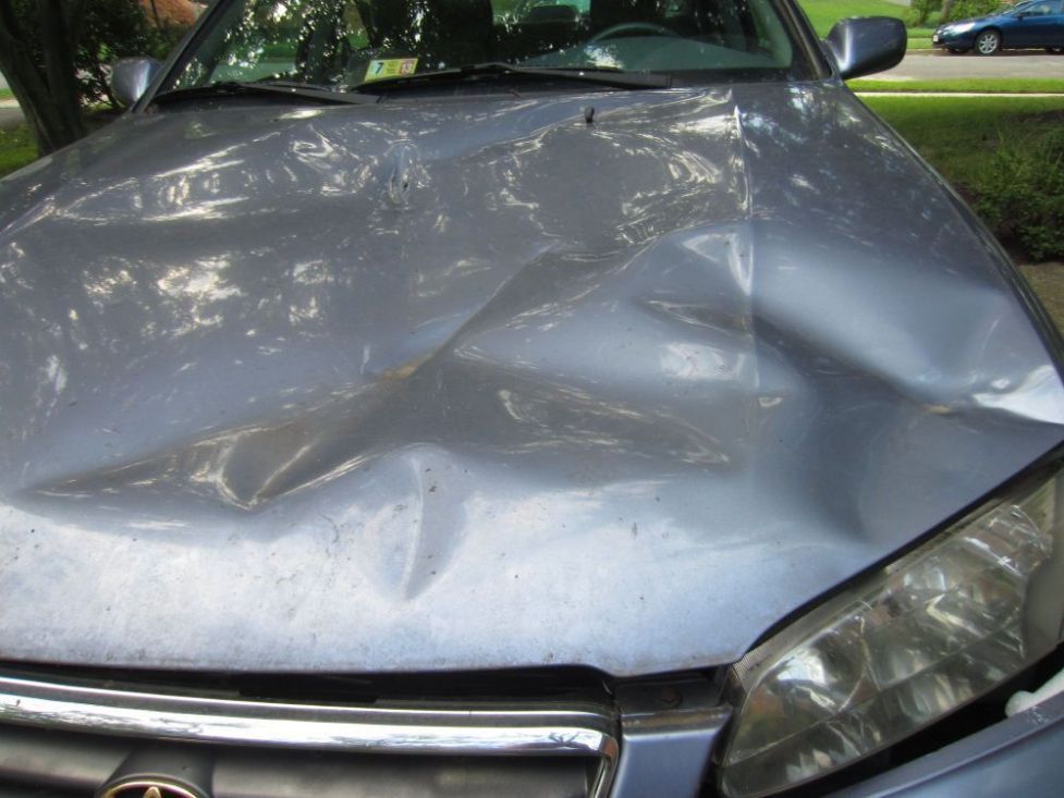 car hood damage