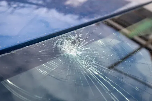 Car glass spider crack