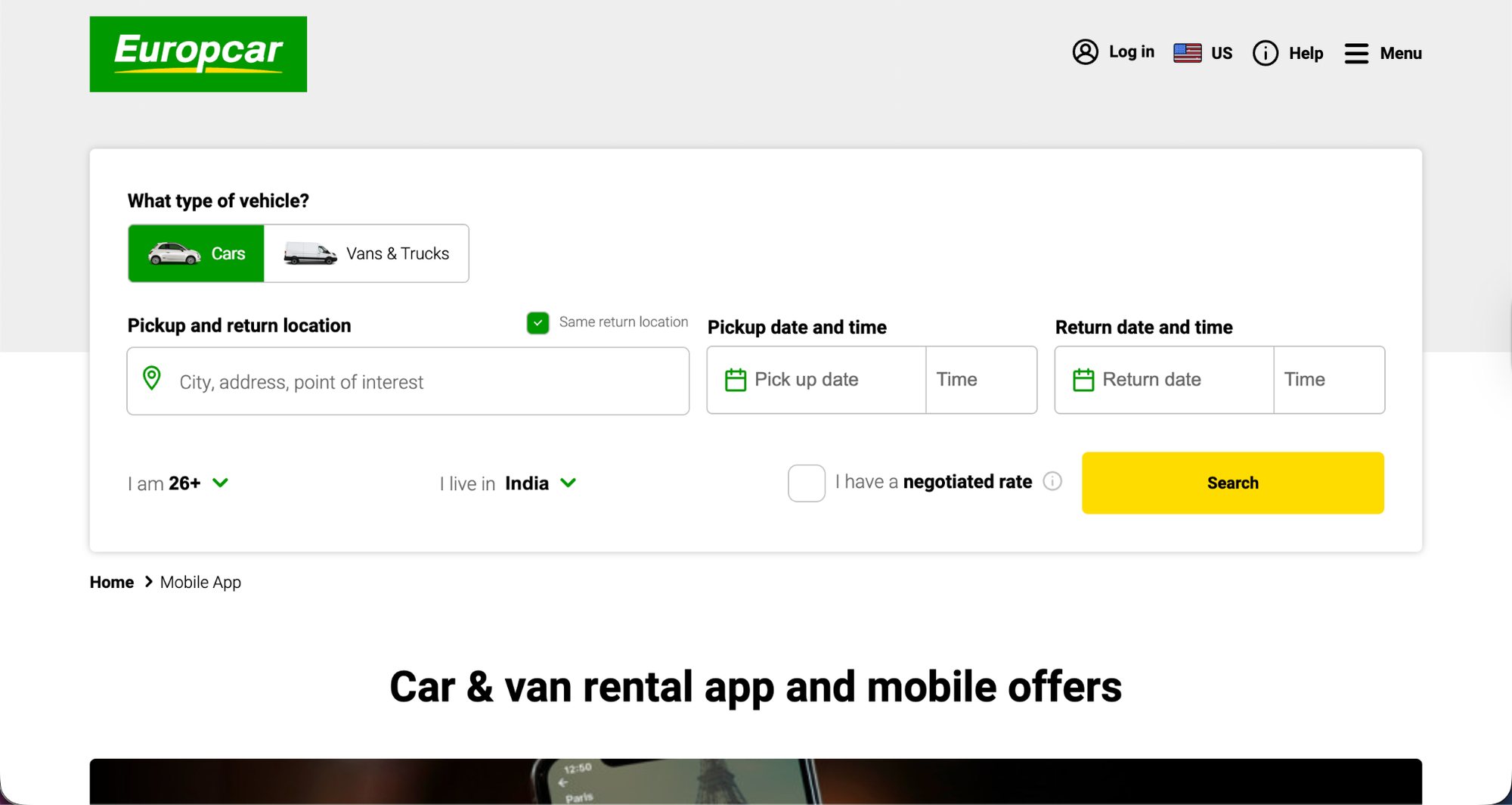 Car Rental/Leasing apps like Europcar