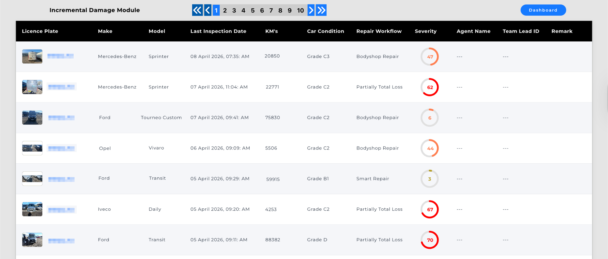 Inspektlabs Fleet Inspection Dashboard for Vehicle Health Grading
